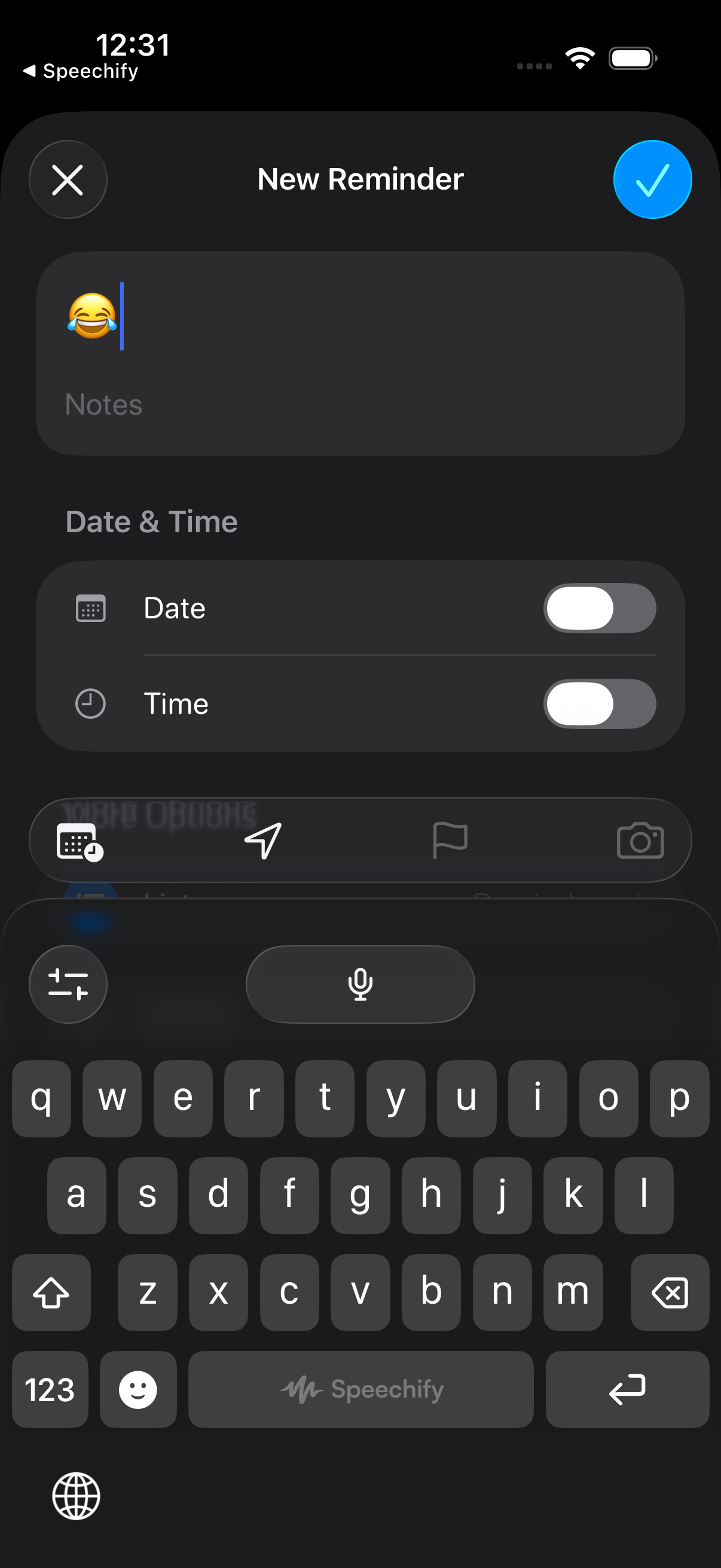 Voice Keyboard, dark mode